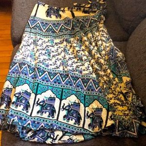 Elephant Wrap Around Midi Skirt 100% Algodon  For Elephant Lovers!!!